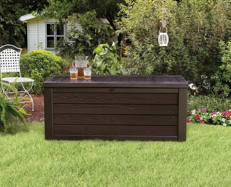 Keter Westwood 150-Gallon Heavy-Duty Deck Box – Durable Resin Outdoor Storage Solution for Furniture, Cushions & Gear