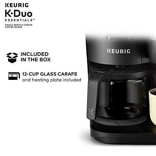 Keurig K-Duo Dual-Brew Coffee Maker – Brews Both Single-Serve K-Cups and 12-Cup Carafes with Ground Coffee Support