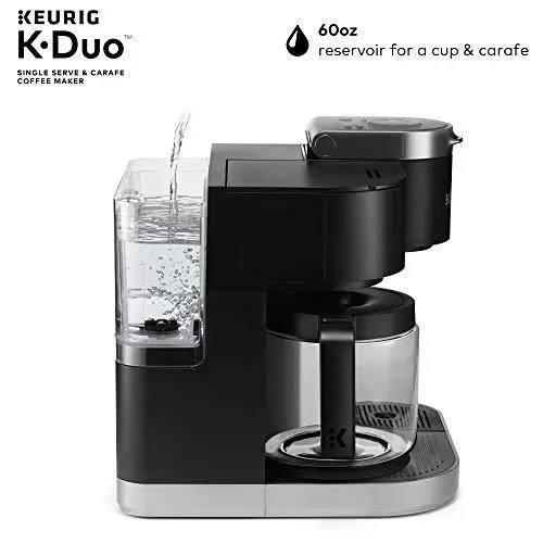 Keurig K-Duo Dual-Brew Coffee Maker – Brews Both Single-Serve K-Cups and 12-Cup Carafes with Ground Coffee Support