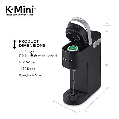 Keurig K-Mini Coffee Maker – Compact Single-Serve Brewer with One-Touch Operation and Full K-Cup Pod Compatibility