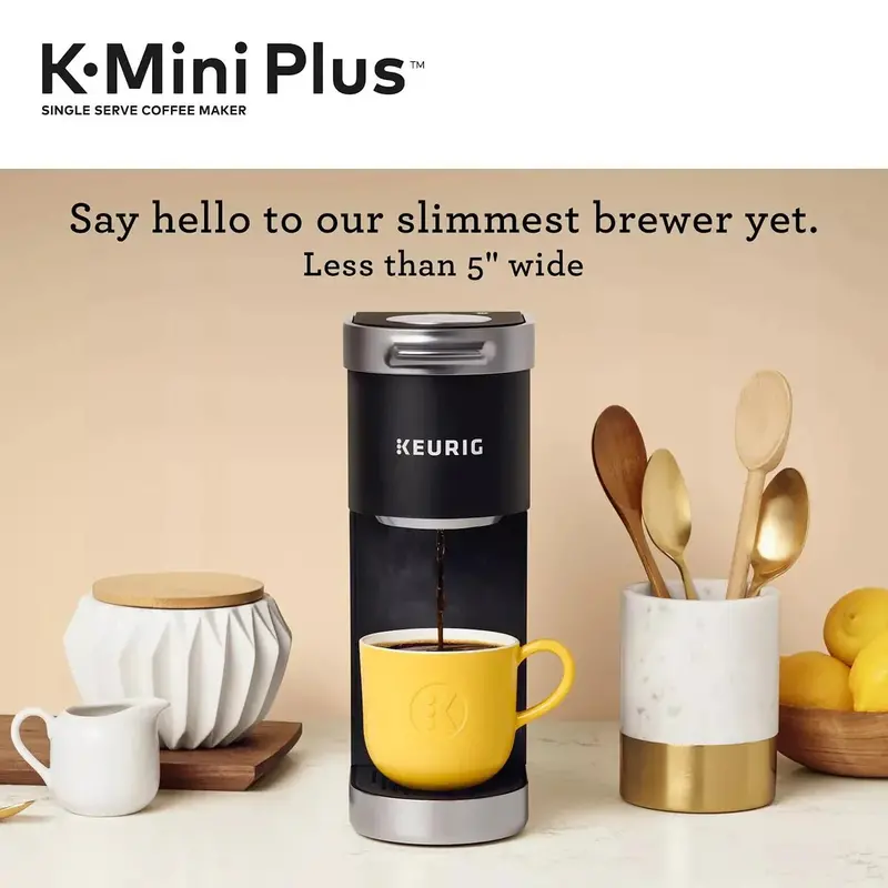 Keurig K-Mini Plus Single-Serve Coffee Brewer — Compact Design with Customizable Strength Control