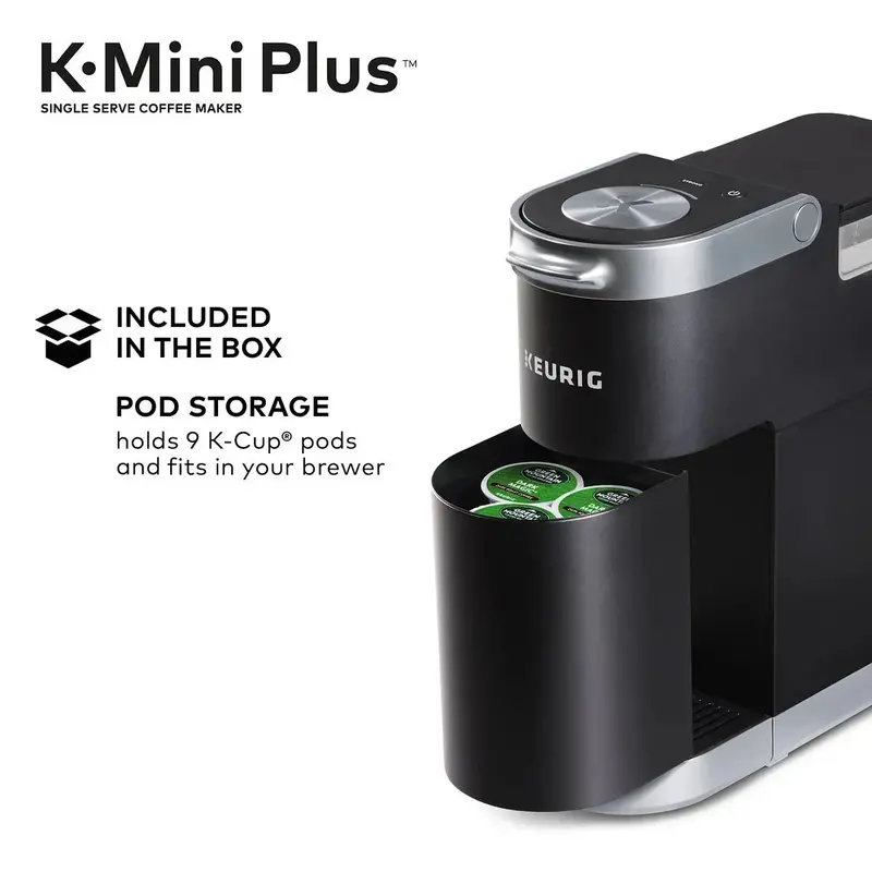 Keurig K-Mini Plus Single-Serve Coffee Brewer — Compact Design with Customizable Strength Control