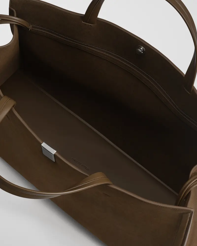 Khaki Suede Medium Kit Cabas Tote Bag