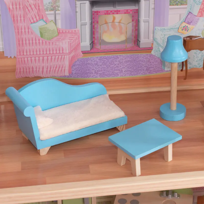 KidKraft Majestic Mansion Wooden Dollhouse – Three-Level Playset Featuring 34 Decorative Accessories