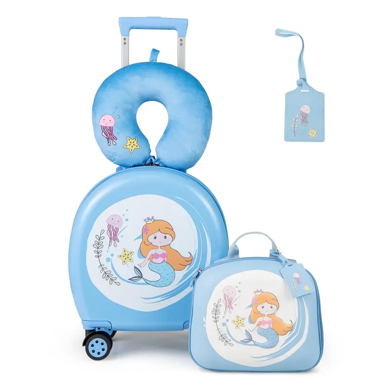 Kids' 4-Piece Travel Set: Hardside Spinner Carry-On + Matching Backpack