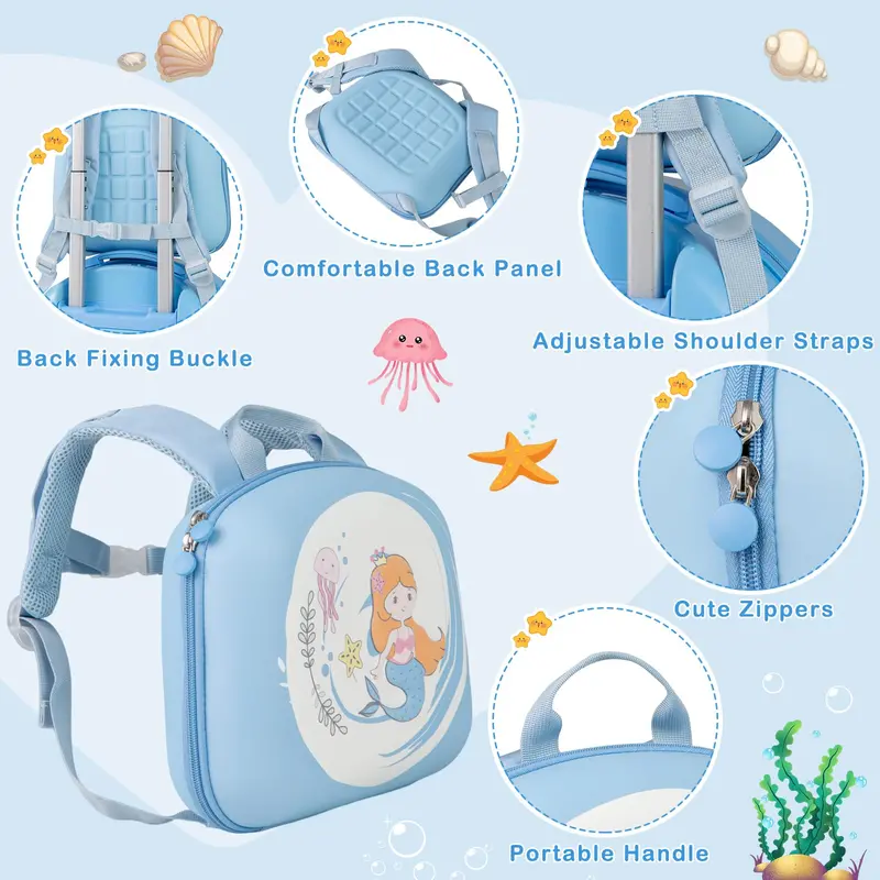 Kids' 4-Piece Travel Set: Hardside Spinner Carry-On + Matching Backpack
