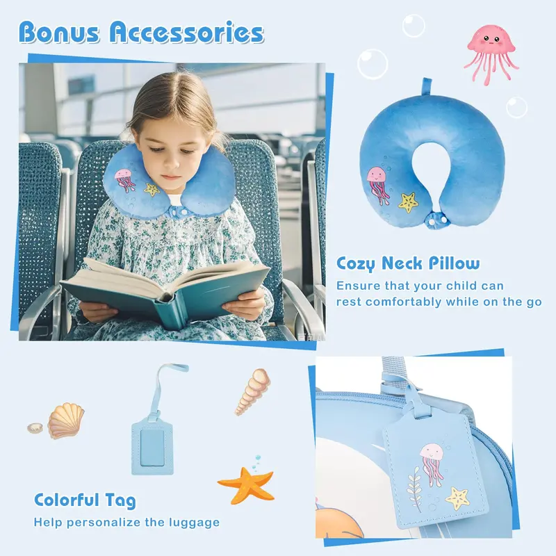 Kids' 4-Piece Travel Set: Hardside Spinner Carry-On + Matching Backpack