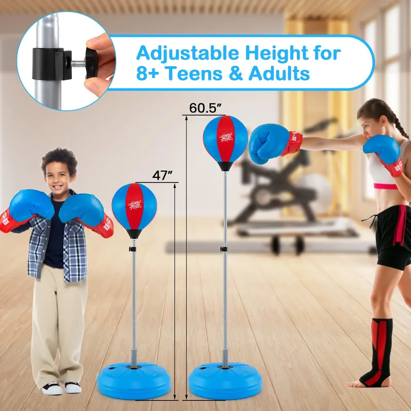 Kids’ Adjustable Boxing Training Set – Includes Reflex Ball, Soft-Strike Punching Bag & Safety-Focused Components
