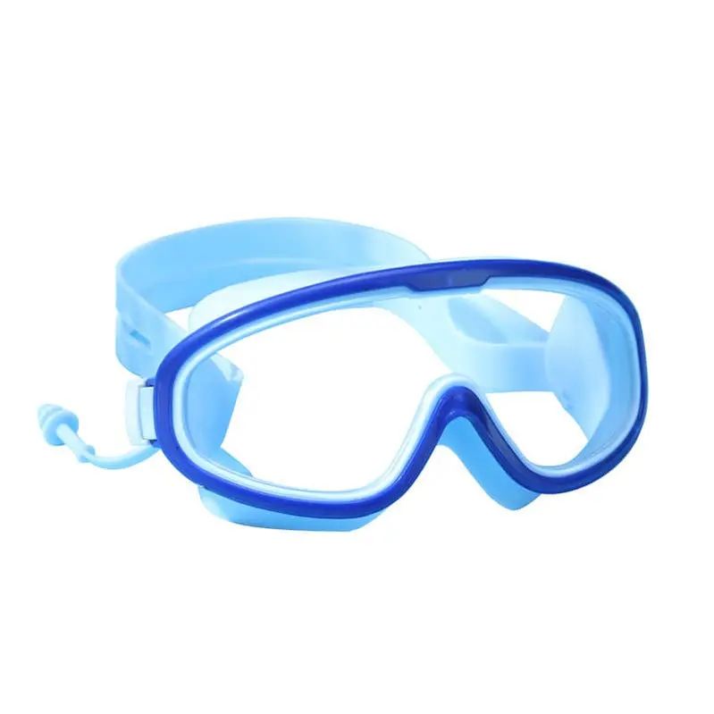 Kids’ Oversized Swimming Goggles – Anti-Fog HD Lenses with Built-In Earplugs for Water Play