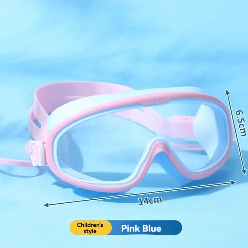 Kids’ Oversized Swimming Goggles – Anti-Fog HD Lenses with Built-In Earplugs for Water Play