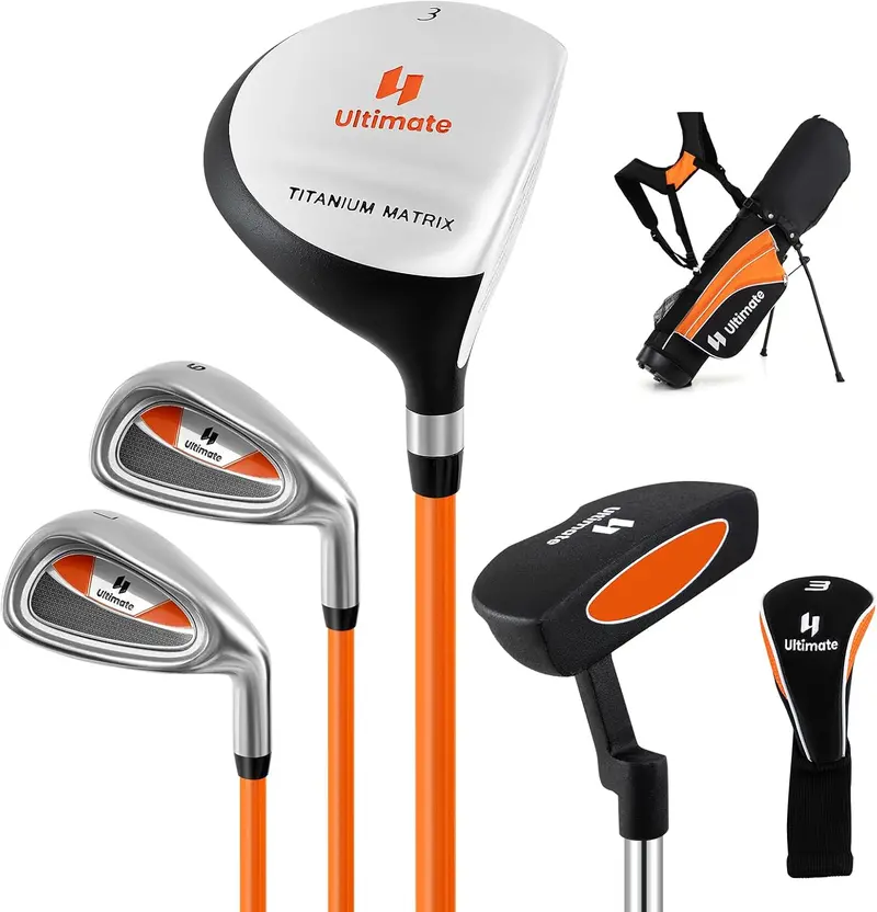 Kids’ Right-Handed Golf Set for Ages 8–10 — Compact Starter Kit with Stand Bag