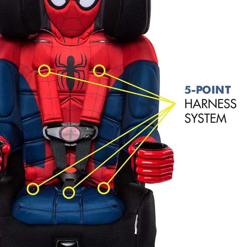 KidsEmbrace Spider-Man 2-in-1 Car Seat – Convertible Booster with LATCH and 5-Point Harness