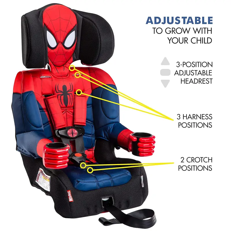 KidsEmbrace Spider-Man 2-in-1 Car Seat – Convertible Booster with LATCH and 5-Point Harness