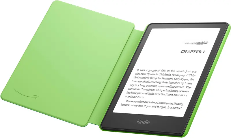 Kindle Paperwhite Kids Edition — 6.8" E-Reader with Bumper Case, 16GB Storage, Emerald Forest Color (2022–2023 Model)