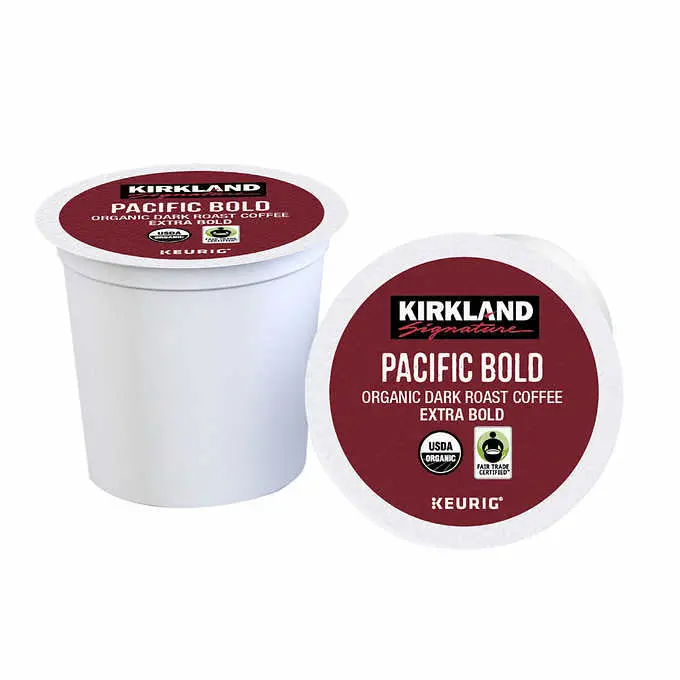 Kirkland Signature Organic Pacific Bold Dark Roast K-Cup Pods – 120-Count, USDA Certified Organic, Keurig-Compatible