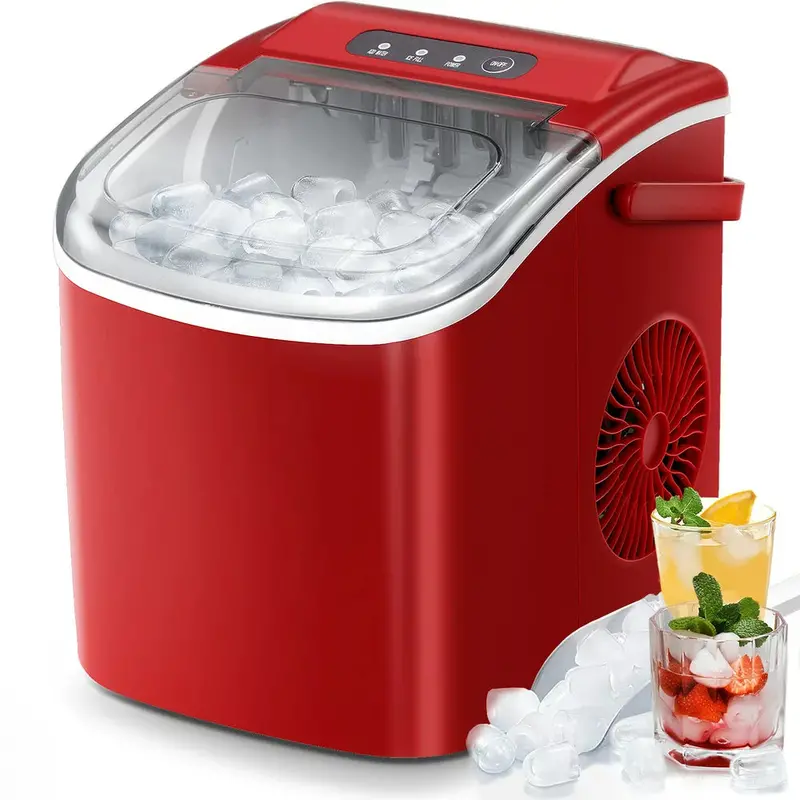 KISSAIR Countertop Portable Ice Maker — Produces Up to 26 Pounds of Ice Per Day, Self-Cleaning Function, Rapid Cycle Time, Space-Saving Design