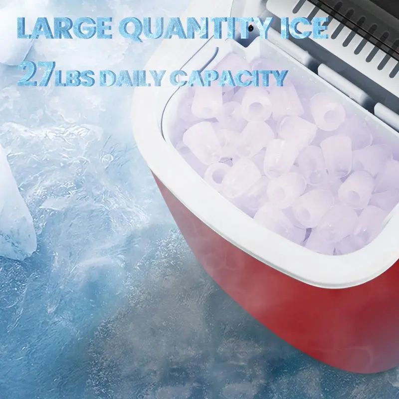 KISSAIR Countertop Portable Ice Maker — Produces Up to 26 Pounds of Ice Per Day, Self-Cleaning Function, Rapid Cycle Time, Space-Saving Design