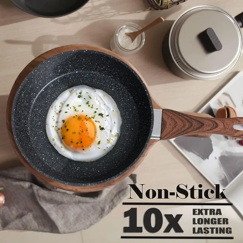Kitchen Academy 12-Piece Eco-Friendly Granite Nonstick Cookware Set for Induction Stoves