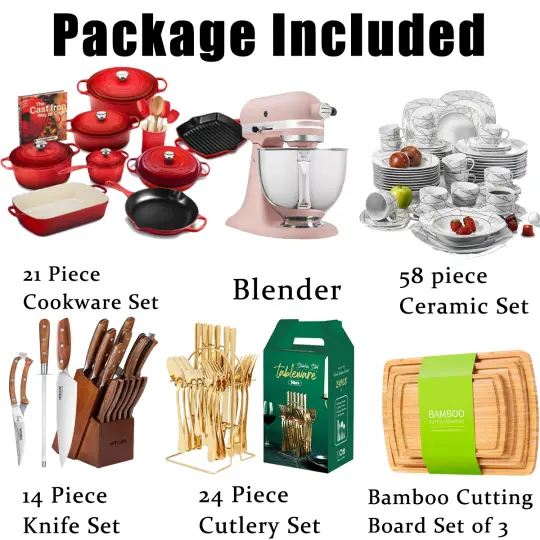 Kitchen Spree 121-Piece Cookware & Utensil Set – Complete All-in-One Culinary Starter Collection