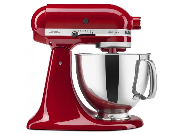 KitchenAid Artisan 5-Quart Tilt-Head Stand Mixer – Empire Red Model with Planetary Mixing Action