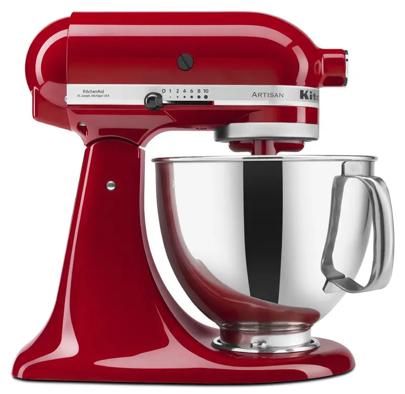 KitchenAid Artisan 5-Quart Tilt-Head Stand Mixer – Empire Red Model with Planetary Mixing Action