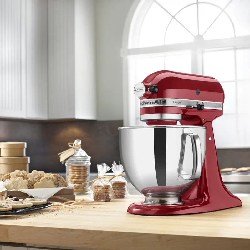 KitchenAid Artisan 5-Quart Tilt-Head Stand Mixer – Empire Red Model with Planetary Mixing Action