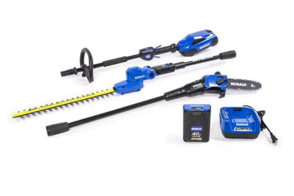 Kobalt 40V Cordless Combo Kit – Pole Hedge Trimmer and Pruning Saw with 2.5Ah Battery and Charger