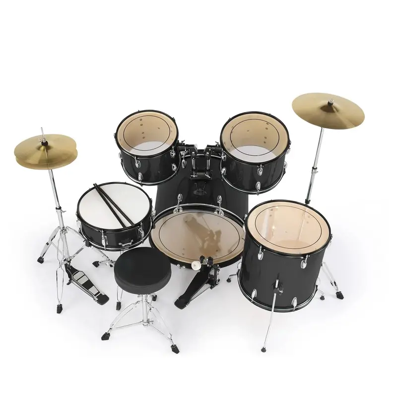 Ktaxon 5-Piece Full-Size Adult Drum Set — Includes 22" Bass Drum, Cymbals, Adjustable Throne & Drumsticks