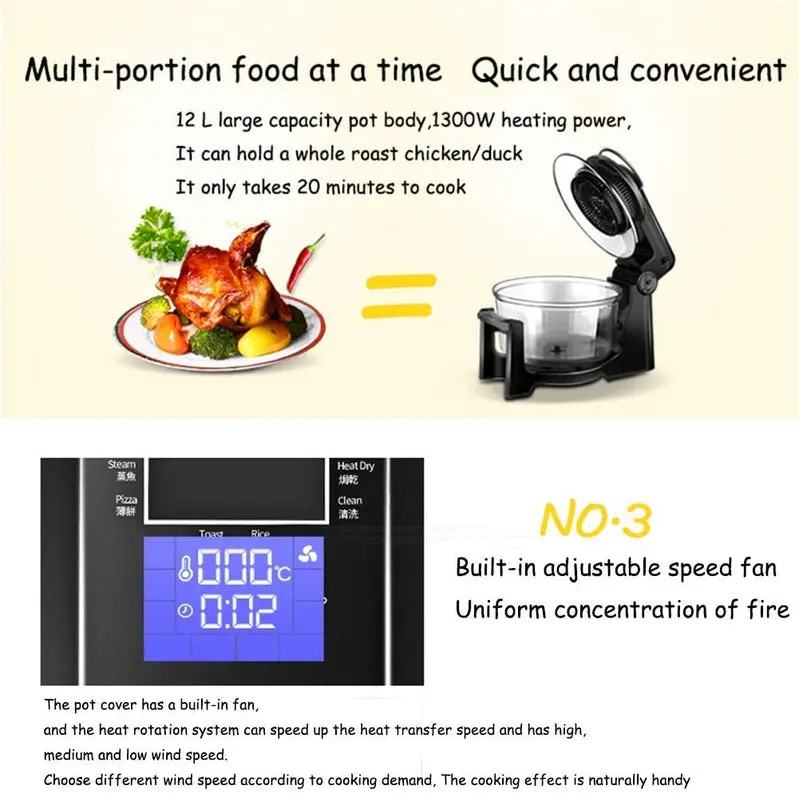 L.HPT Halogen Air Fryer Oven – Digital Convection Countertop Oven with Rapid-Heat Technology and Adjustable Cooking Settings