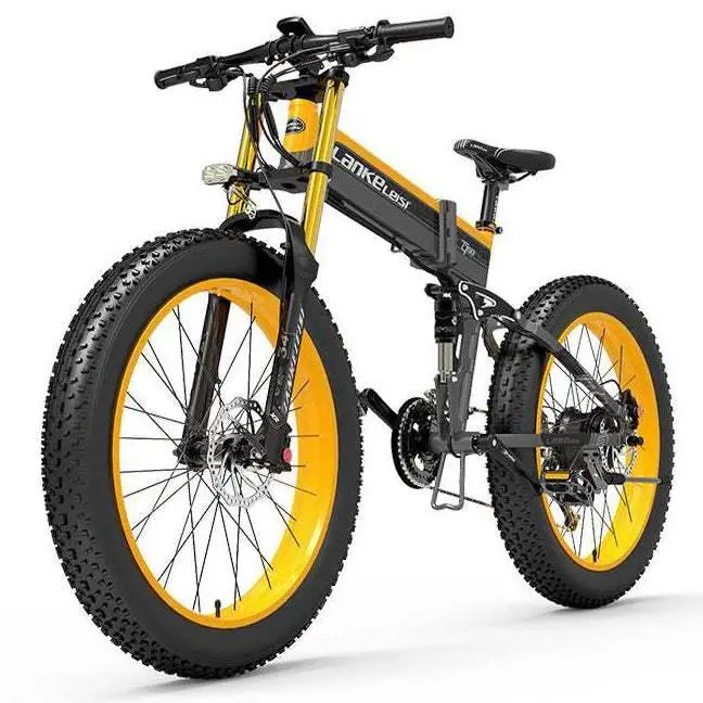 Lankeleisi XT750 Plus Fat Tire E-Mountain Bike – 1000W Brushless Motor, 26" Dual Suspension, Foldable Frame with Dual Crown Fork