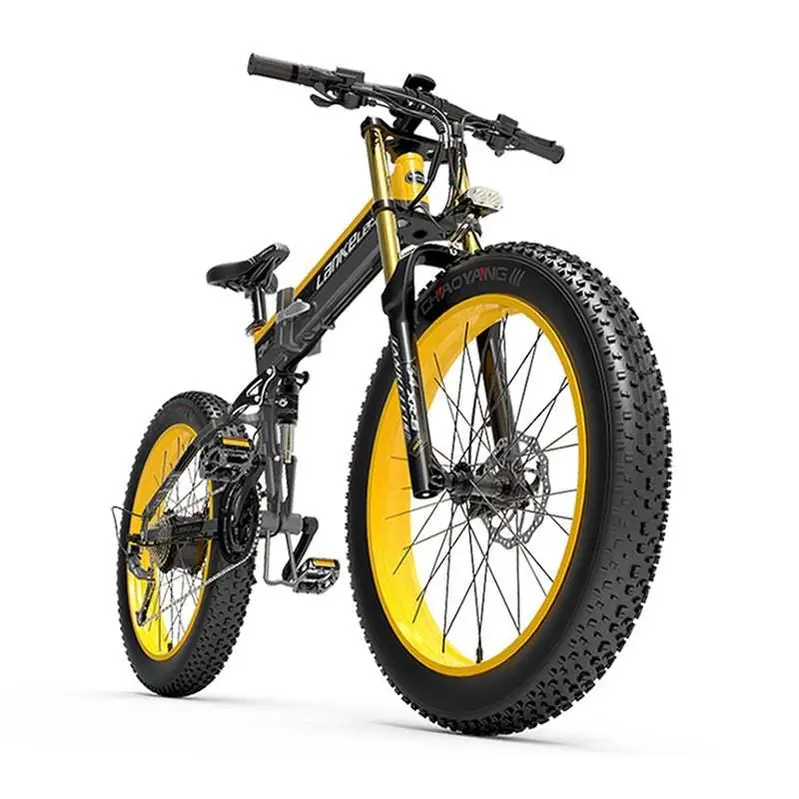 Lankeleisi XT750 Plus Fat Tire E-Mountain Bike – 1000W Brushless Motor, 26" Dual Suspension, Foldable Frame with Dual Crown Fork