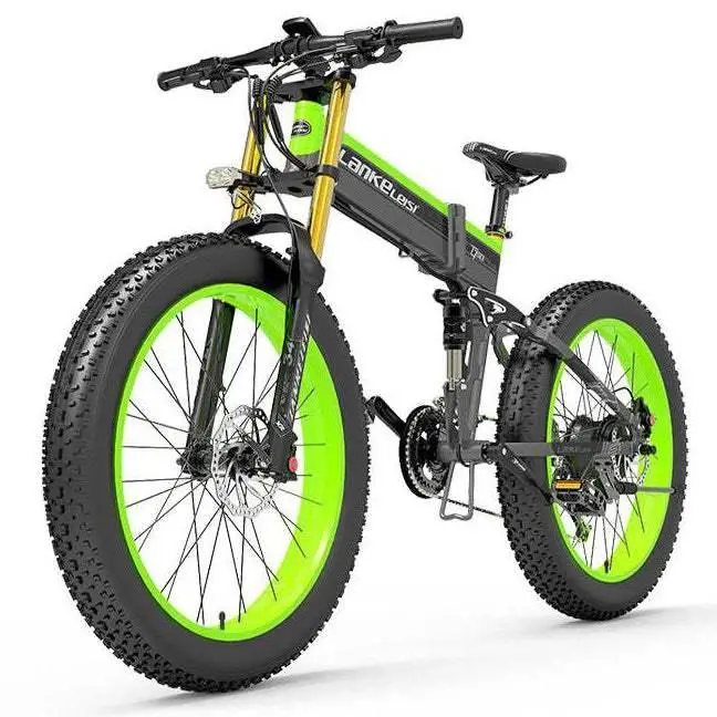 Lankeleisi XT750 Plus Fat Tire E-Mountain Bike – 1000W Brushless Motor, 26" Dual Suspension, Foldable Frame with Dual Crown Fork