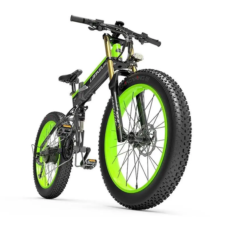 Lankeleisi XT750 Plus Fat Tire E-Mountain Bike – 1000W Brushless Motor, 26" Dual Suspension, Foldable Frame with Dual Crown Fork