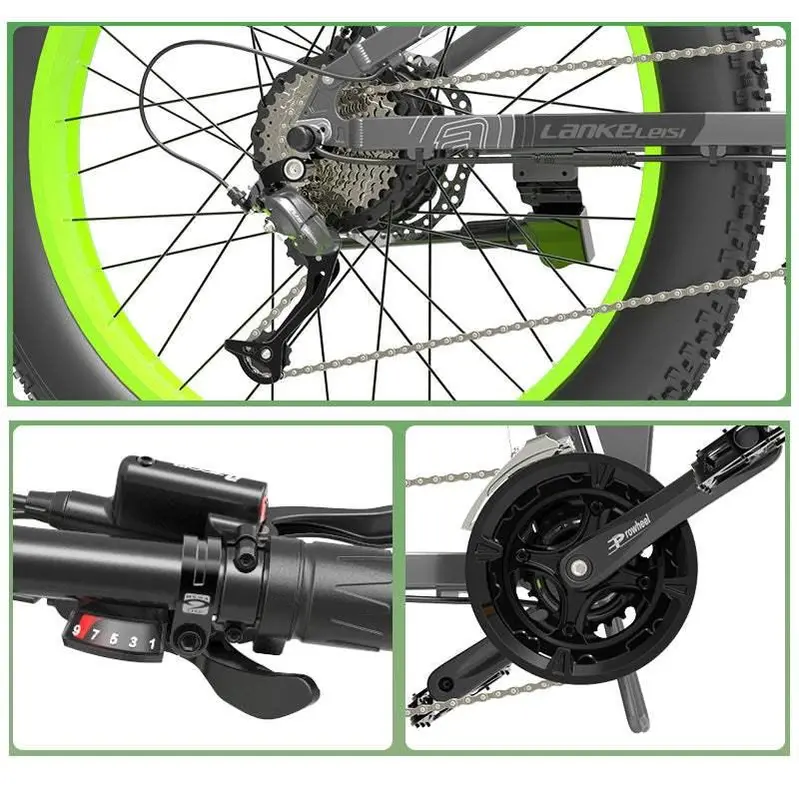 Lankeleisi XT750 Plus Fat Tire E-Mountain Bike – 1000W Brushless Motor, 26" Dual Suspension, Foldable Frame with Dual Crown Fork