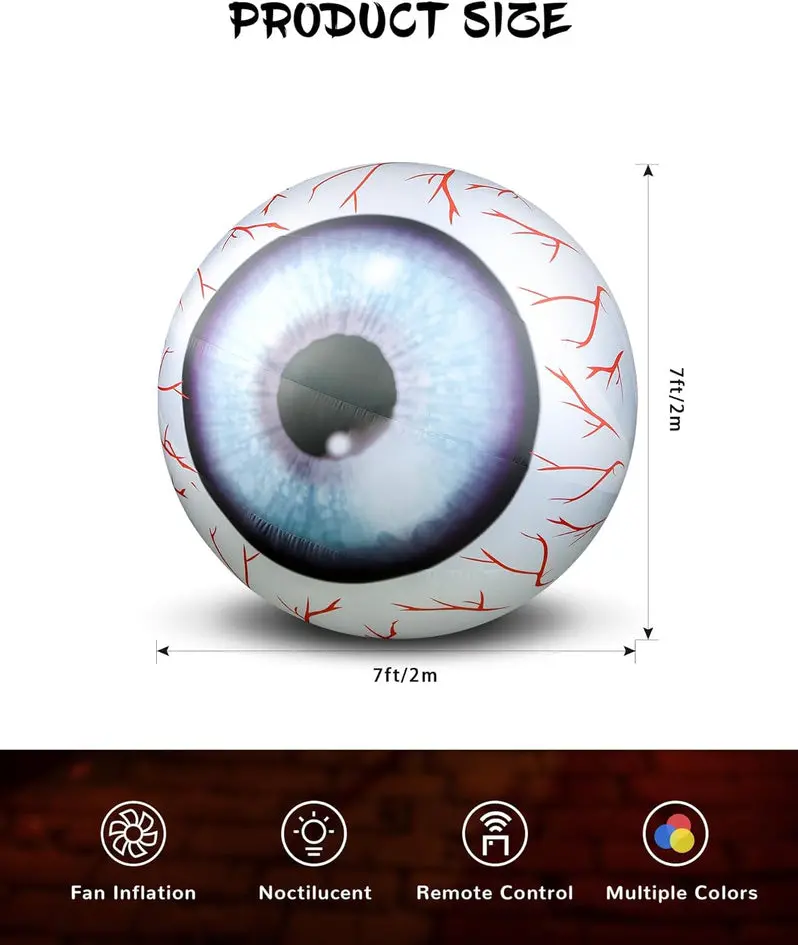 Large Inflatable Halloween Eyeball Decoration – Outdoor Yard Display for Spooky Season