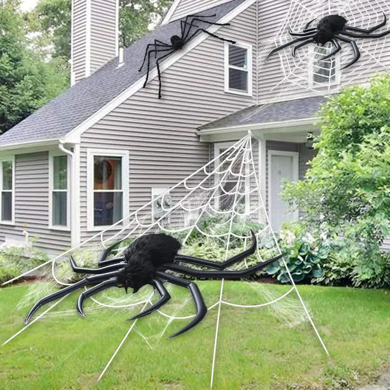 Large Inflatable Halloween Spider – Outdoor Decor for Front Yards and Garden Displays