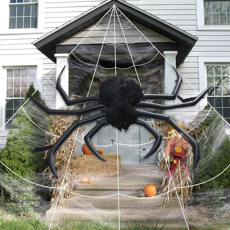 Large Inflatable Halloween Spider – Outdoor Decor for Front Yards and Garden Displays
