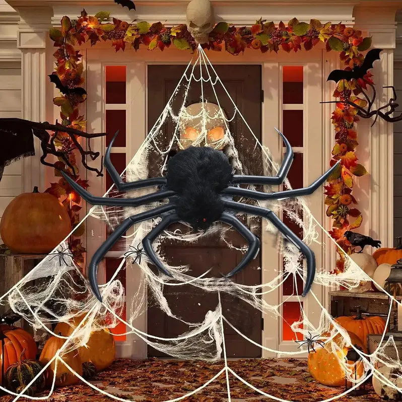 Large Inflatable Halloween Spider – Outdoor Decor for Front Yards and Garden Displays