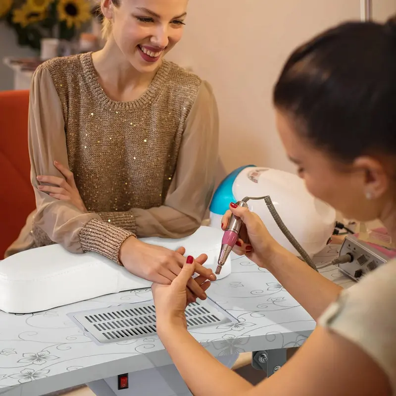 LDAILY Portable Nail Technician Table – Integrated Electric Dust Extraction System