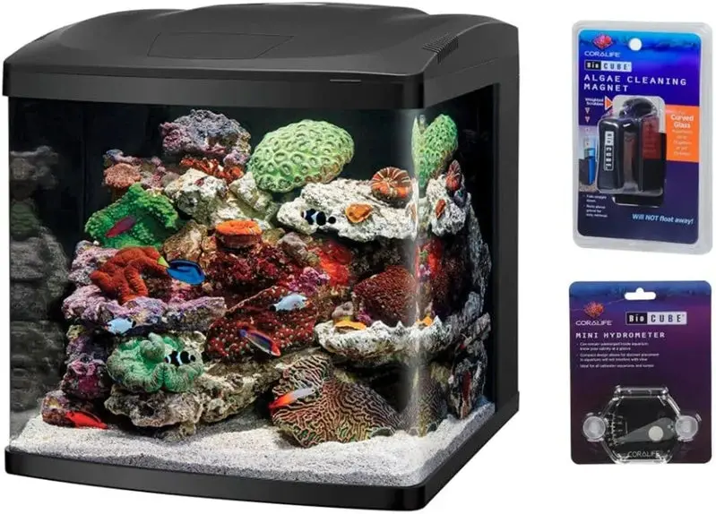 LED Aquarium Kit – 32-Gallon All-in-One Fish Tank System with Built-In Lighting, Cabinet Stand, and Starter Accessories