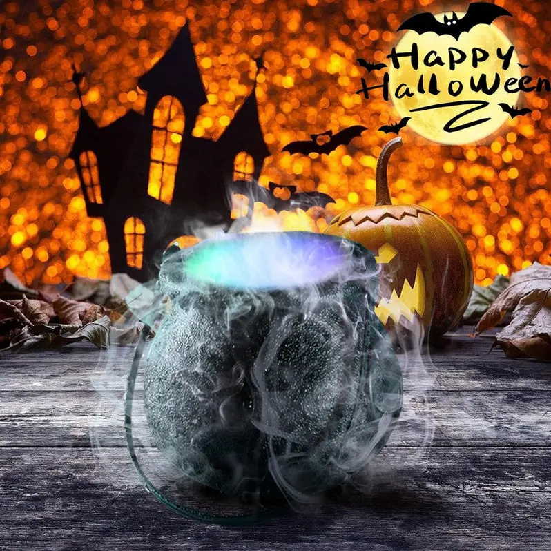 LED Halloween Fog Machine with Color-Changing Lighting Effects