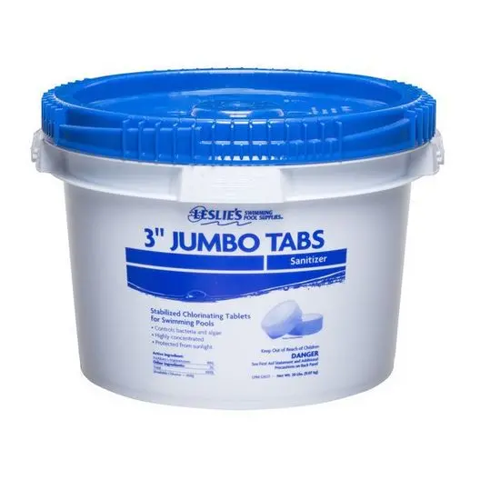 Leslie’s 3-Inch Slow-Dissolve Chlorine Tablets – Trichlor Pool Sanitizer, 20-Lb Bulk Bucket