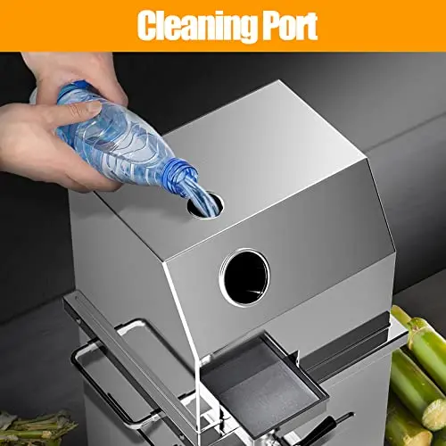 LGXEnzhuo 800W Electric Sugarcane Juicer – Stainless Steel Triple-Roller Crusher, 110V for Home or Commercial Use