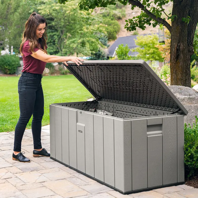 Lifetime 568L Deck Storage Box – Heavy-Duty Weatherproof Outdoor Bin for Lawn and Garden Supplies