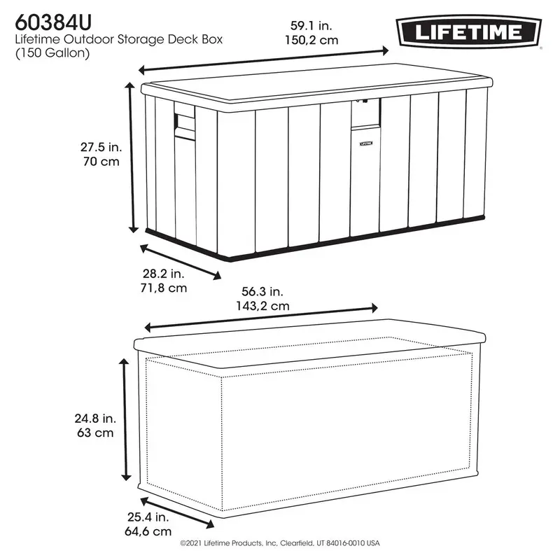 Lifetime 568L Deck Storage Box – Heavy-Duty Weatherproof Outdoor Bin for Lawn and Garden Supplies