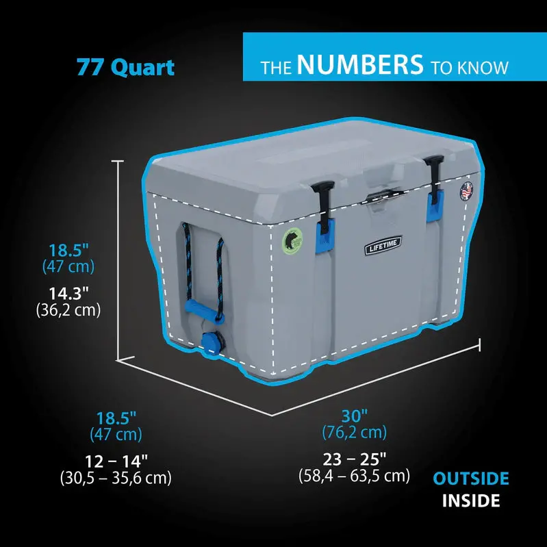 Lifetime 77-Quart Heavy-Duty Insulated Cooler – Durable Rotomolded Design (Model 90903)