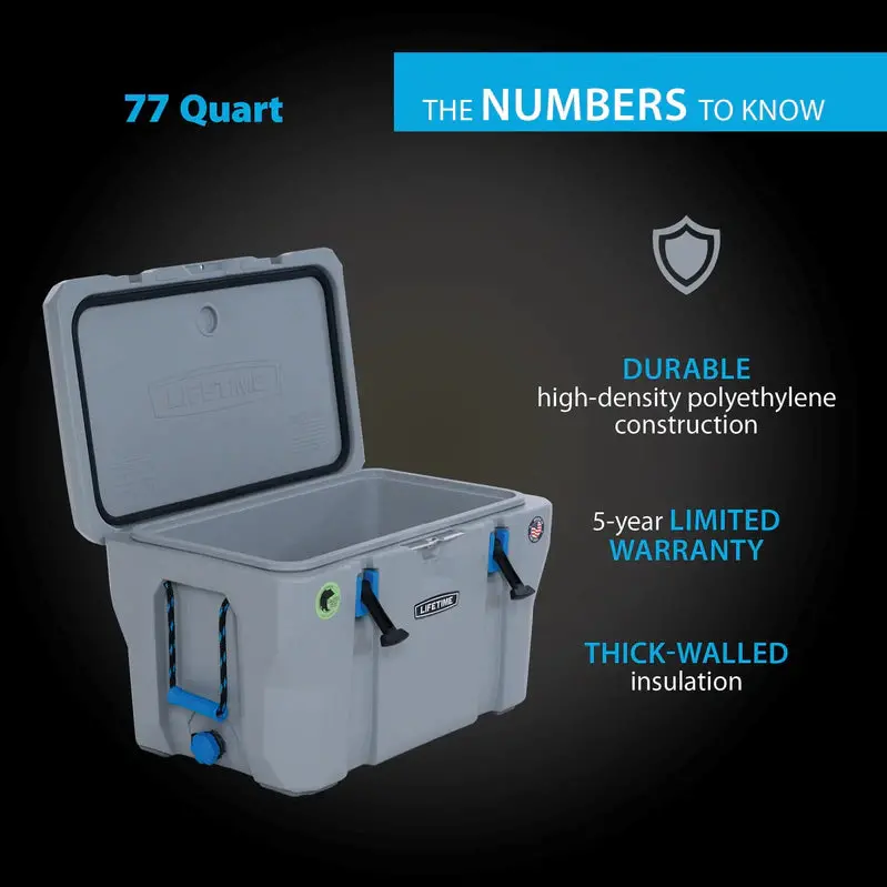 Lifetime 77-Quart Heavy-Duty Insulated Cooler – Durable Rotomolded Design (Model 90903)