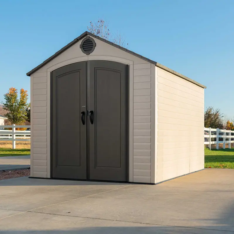 Lifetime 8' x 10' Weatherproof Outdoor Storage Shed – UV-Resistant Polyethylene Construction