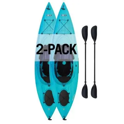 Lifetime Guster 100 Sit-In Recreational Kayak – Twin-Pack Set for Beginners (Model 457)