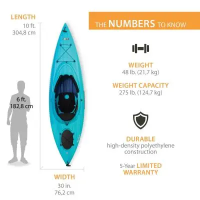 Lifetime Guster 100 Sit-In Recreational Kayak – Twin-Pack Set for Beginners (Model 457)